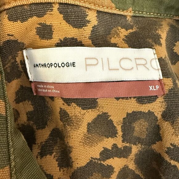 Anthropologie Pilcro Camo Leopard Jacket Sz XLP Utility Shacket Streetwear Style - Picture 10 of 15
